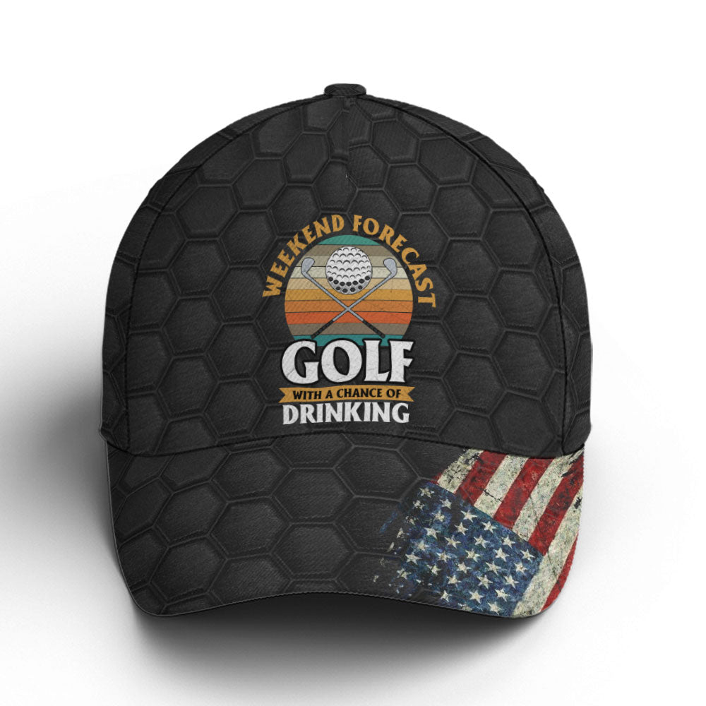 American Flag Golf With A Chance Of Drinking Baseball Cap Coolspod