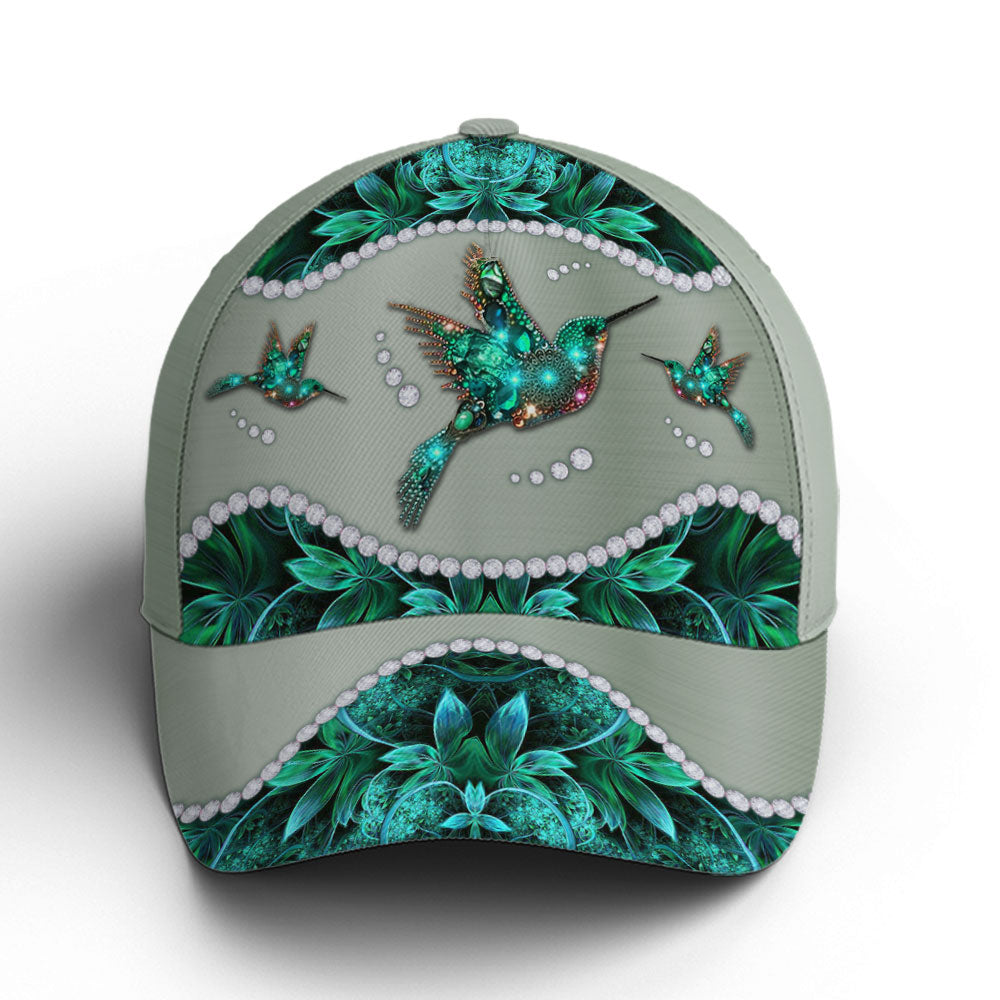 Turquoise Metallic Style Hummingbird Baseball Cap Coolspod