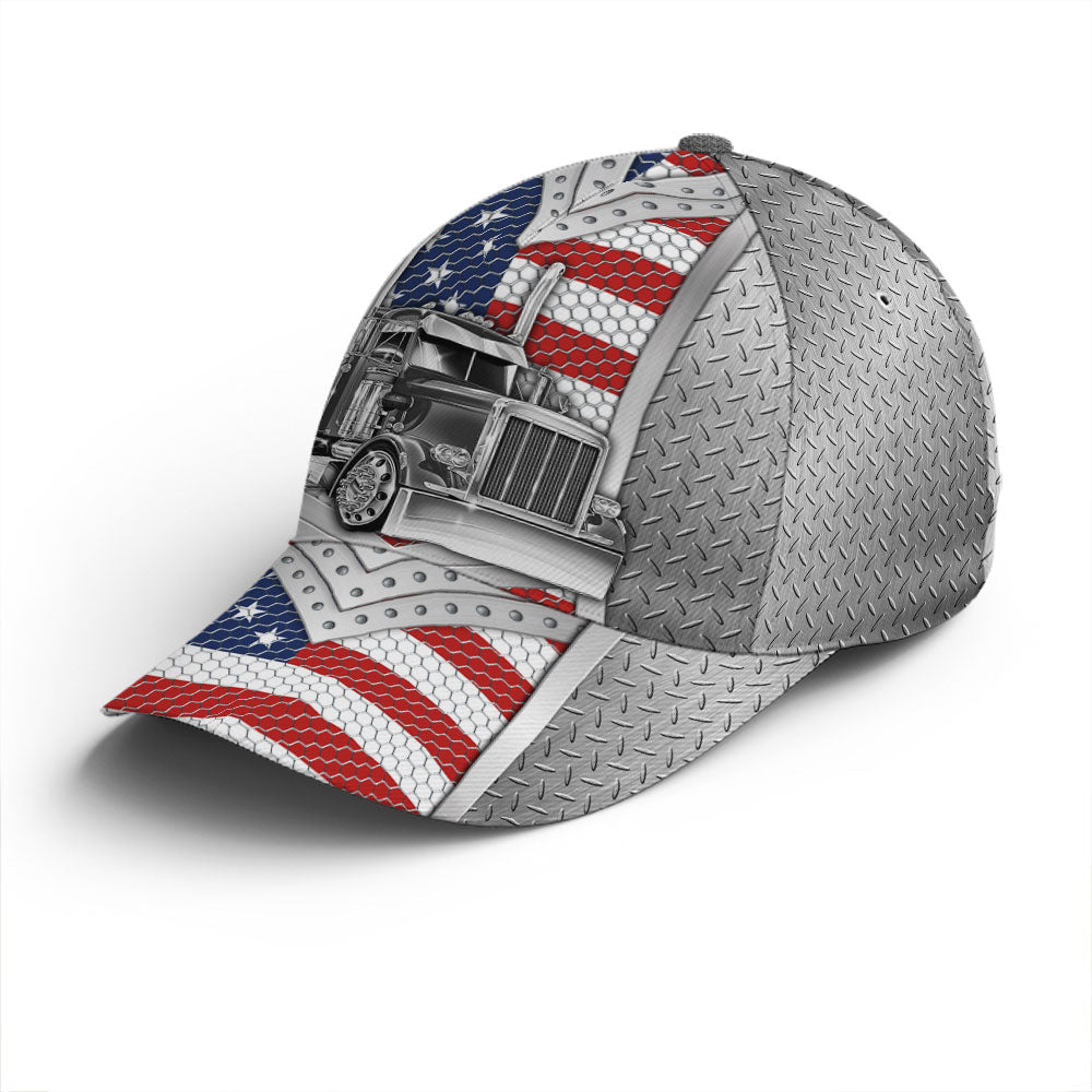 Baseball Cap For Trucker Metalic Style US Flag Pattern Coolspod