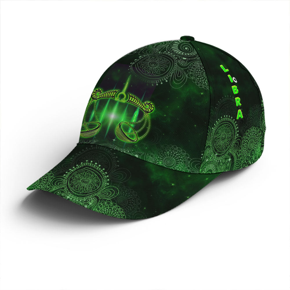 Libra Green Galaxy Pattern Baseball Cap Coolspod