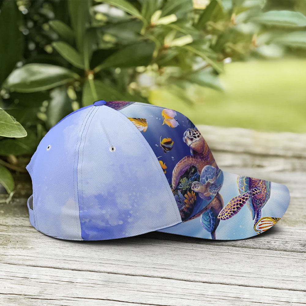 Turtle Ocean Theme Print Baseball Cap Coolspod