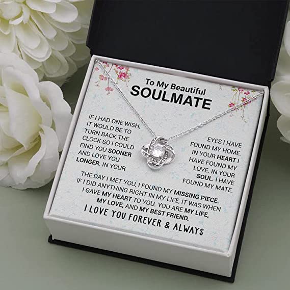 To My beautiful Soulmate Necklace - Wife Gifts From Husband To My Wife Necklace/ Gift for Her Romantic