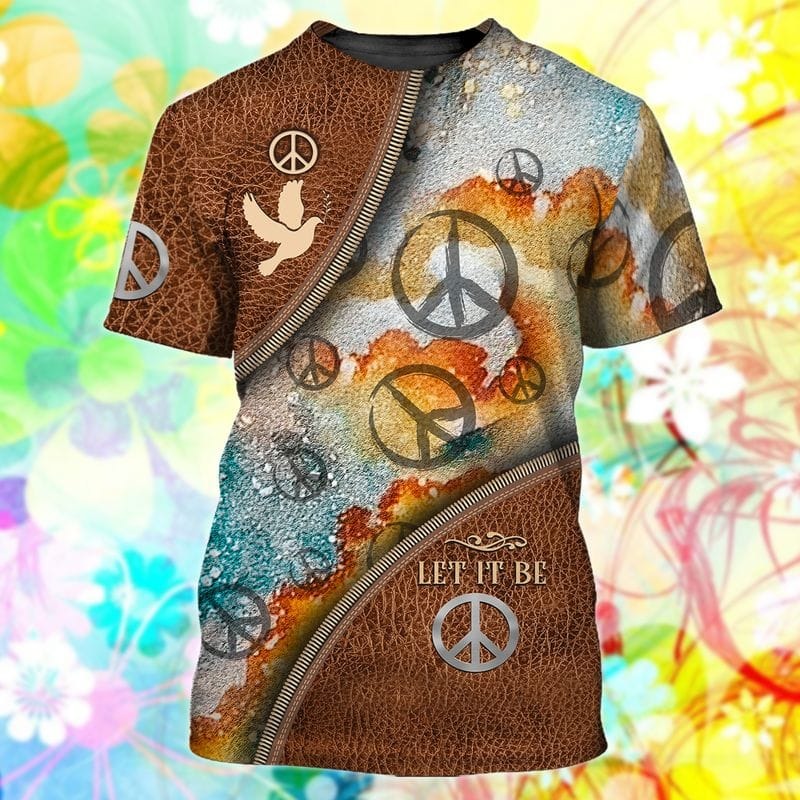 3D All Over Printed Hippie T Shirt/ Old Woman Hippie Never Die/ Hippie Classic Guitar Tshirt/ Hippie Gifts