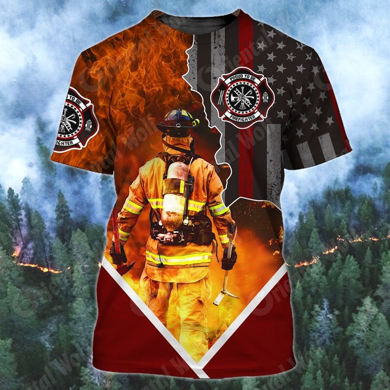 Proud To Be Firefighter US Smoke 3D Shirt/ Attractive Apparel For Firefighter Lovers