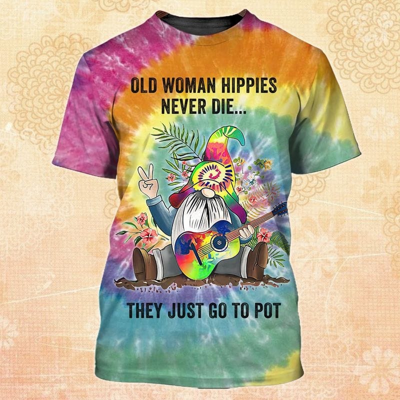 Amazing Hippie Painting 3D Tshirt/ Hippie Shirts For Men And Women/ Unisex Hippie Shirt/ Hippie Classic Guitar Shirt