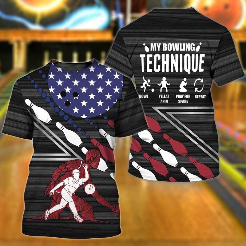 Funny Bowling T Shirt/ My Bowling Technique Tshirt/ Bowling Player Shirt Men Women