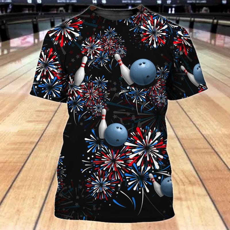 Bowling Independence Day Pattern Shirt For Men Women/ International Day Bowling Shirts