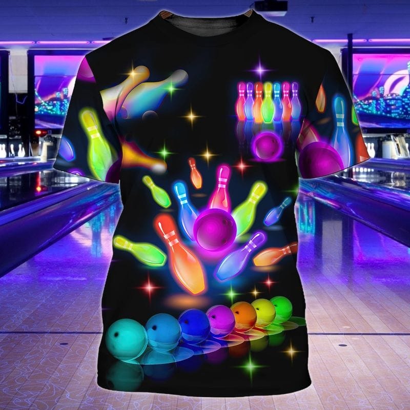 3D Colorful Bowling Tshirt/ Bowling Shirt Ladies And Men