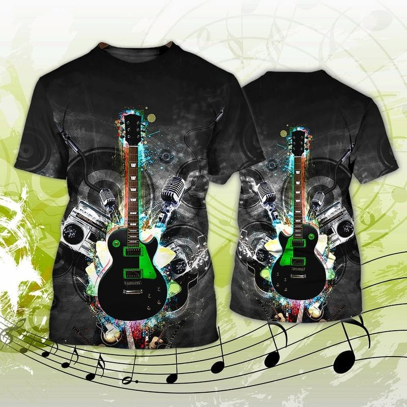 3D Full Printed Guitar T Shirt/ Electric Guitar Shirts/ Music Party Shirts for Men And Women