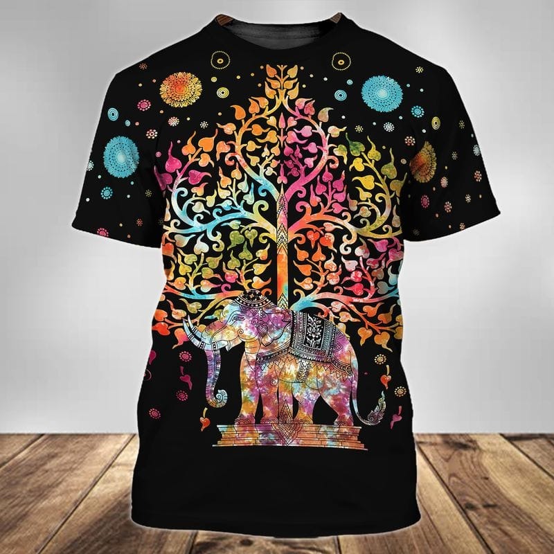 3D Mandala Elephant Shirt For Men Women/ Hippie Shirts/ Gift For Elephant Lover/ Hippie Gifts