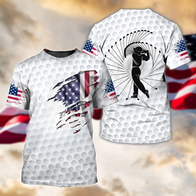 3D All Over Printed American Golf Shirt/ Golfer T Shirt/ Golf Shirts Men Women