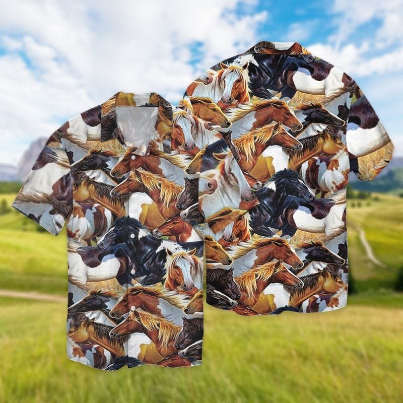 Horse Hawaiian Shirts/ 3D Full Printed Hawaii Aloha Beach Shirts With Horse/ Gift To Horse Lover