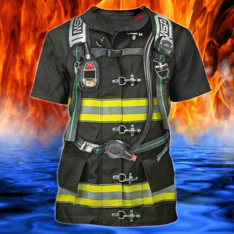 3D All Over Print Equipment Fire Tool Tee Shirt/ Best Firefighter Apparel For Firefighter Lovers