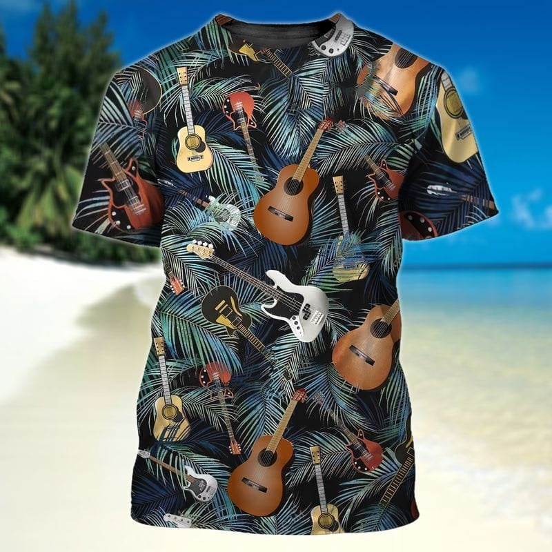 3D all over printed guitar shirt/ guitarist t shirts  for men and women/ guitar lover gifts