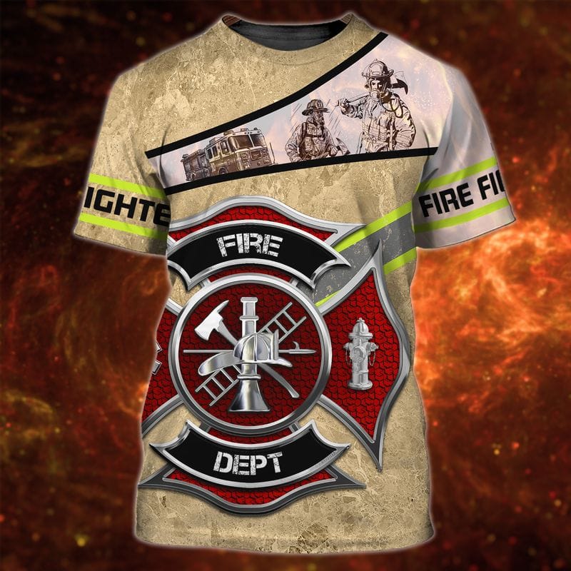 3D All Over Print Firefighter Apparel/ Perfect T-Shirt For Firefighter