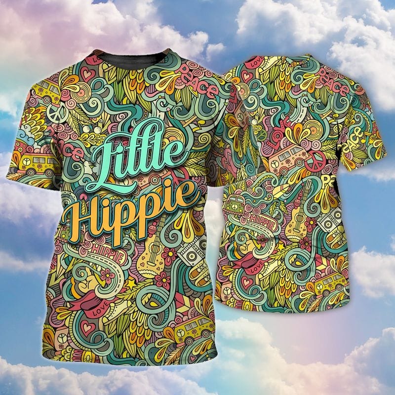 3D All Over Print Peace Hippie Shirts/ Sunflower Hippie Peace Tshirt/ Hipster Shirts/ Vintage Hippie Shirt