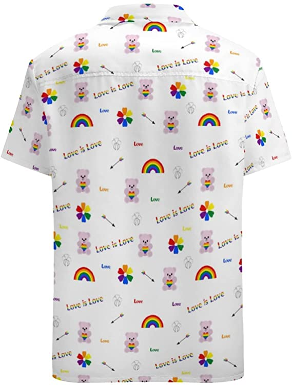 Love Is Love Hawaii T Shirt For Gay Men/ Gift To Couple Gaymer/ Rainbow Pride Hawaiian Shirts