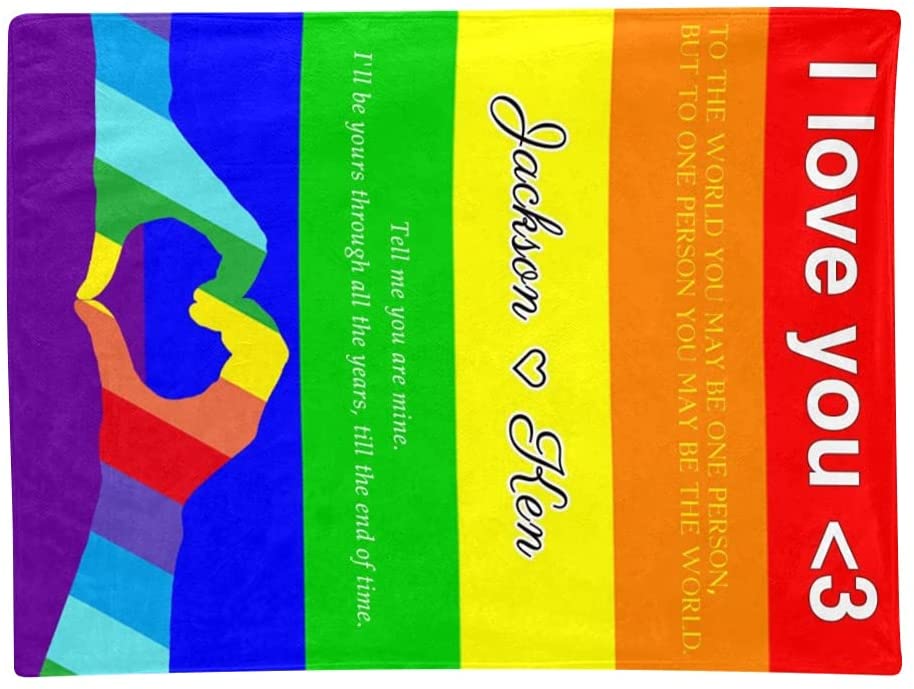 Personalized Blanket For Couple Gay Man/ Couple Lesbian Gift/ I Love You Blanket For Pride Month