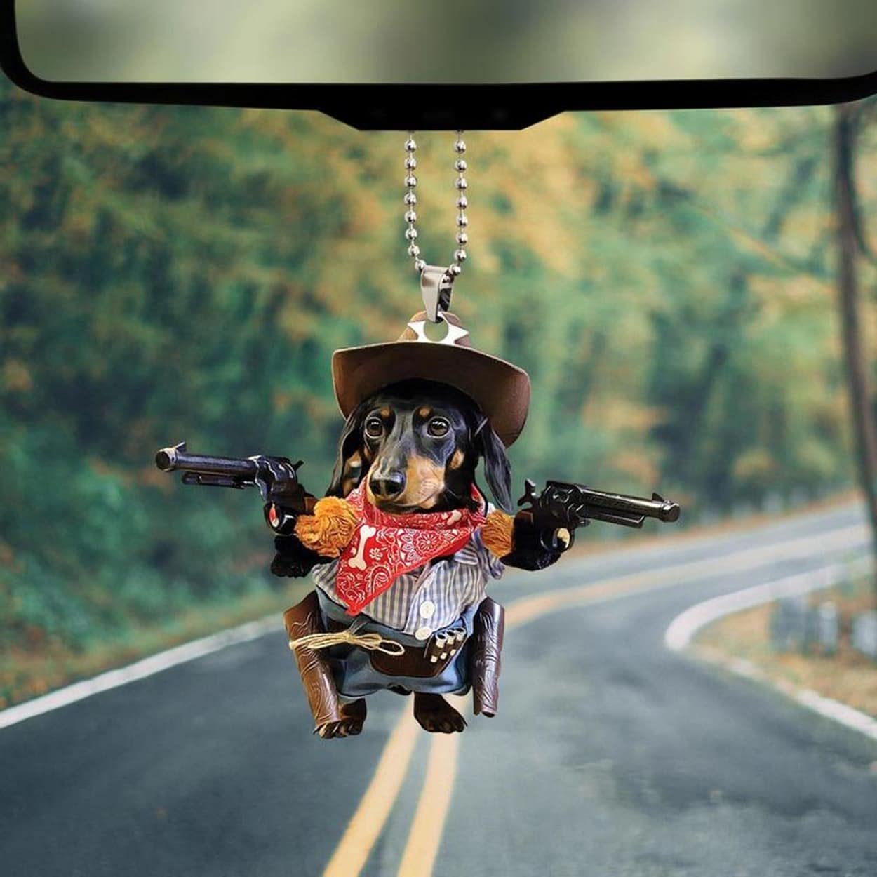 Dachshund Cowboy Car Hanging Ornament Dog Ornament Dog Lover Gift