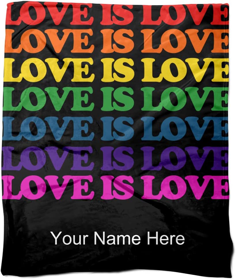 Personalized Love Is Love Pride Blanket For Lgbt/ Gift For Couple Gay/ Couple Lesbian Blanket/ Birthday Lgbt Gift