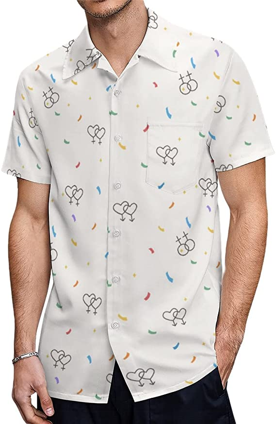 Hawaii Shirt Pride Month Rainbow Lgbt Print Summer Hawaiian Shirts Beach Shirts/ Gift For Lesbian Gaymer