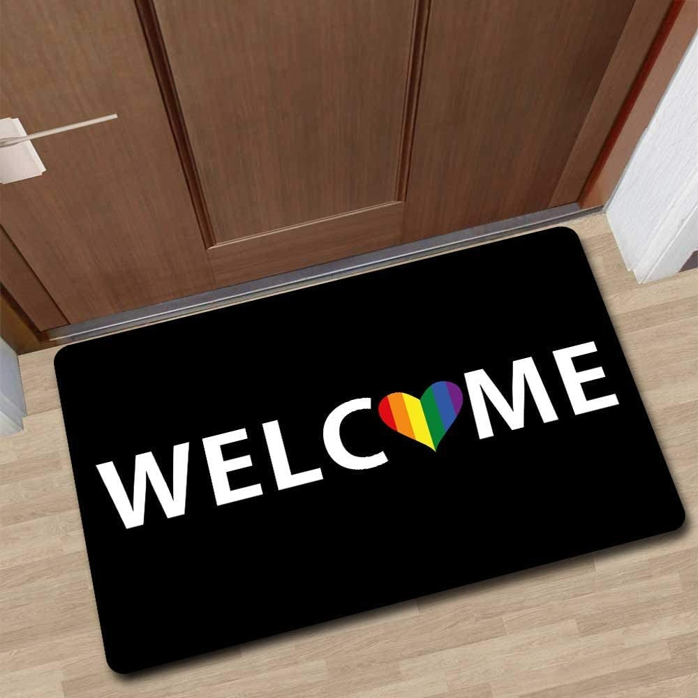 Gay Pride Doormat Rainbow Welcome Mat Gay Gift Doormat Entrance Floor Mat For Lgbt