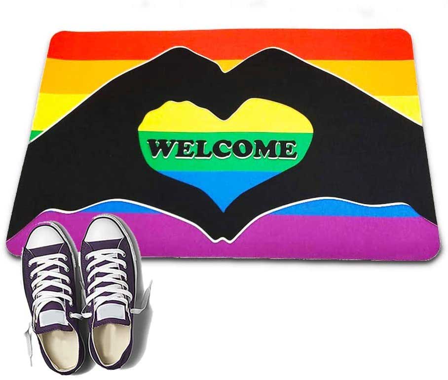 Welcome Pride Doormat Rainbow Lgbt Door Mat/ Support Lgbtq Gifts Pride Month Gifts To Lesbian Friend