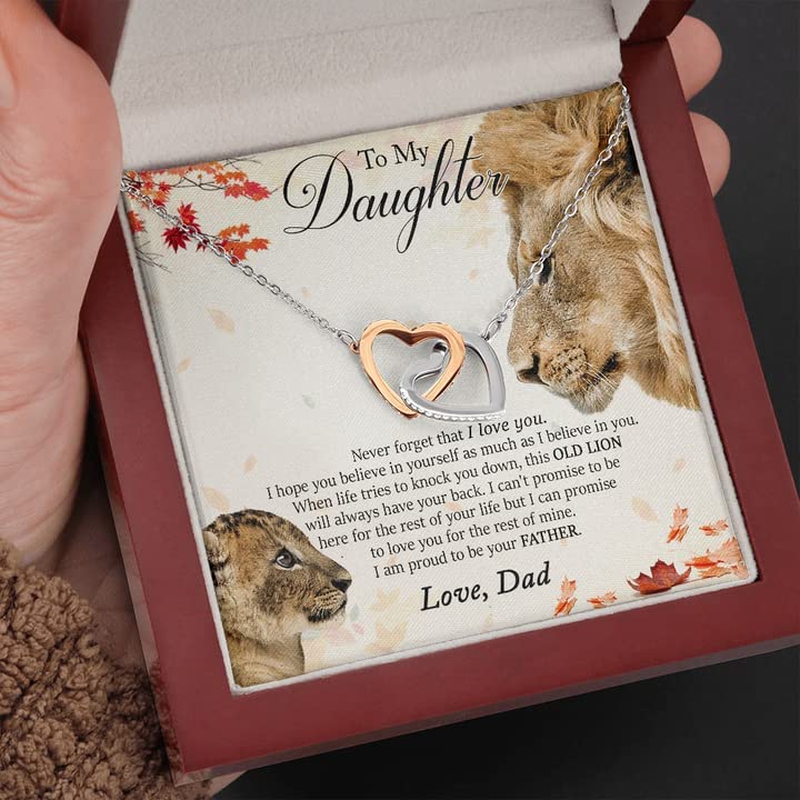 Gifts to My Daughter Necklace/ This Old Lion Will Always Have Your Back/ Daughter Necklace From Dad/ Father