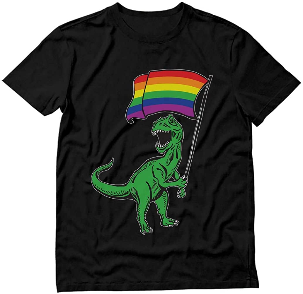 Gay Pride Mens Shirt/ T-Rex Rainbow T Shirt/ Gay Pride LGBTQ T-Shirt