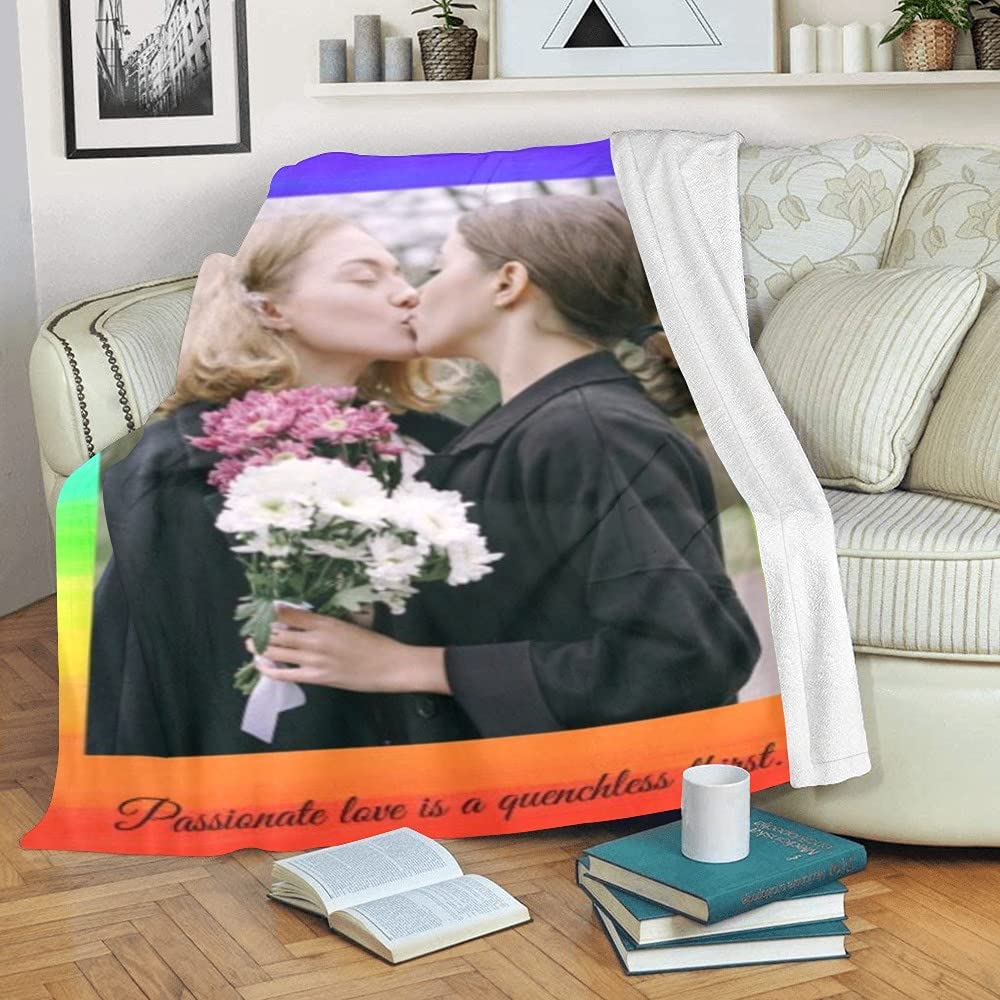 Custom Blanket With Picture Collage For Lesbian Couple/ Lesbian Gift/ Blanket To Lesbian Woman