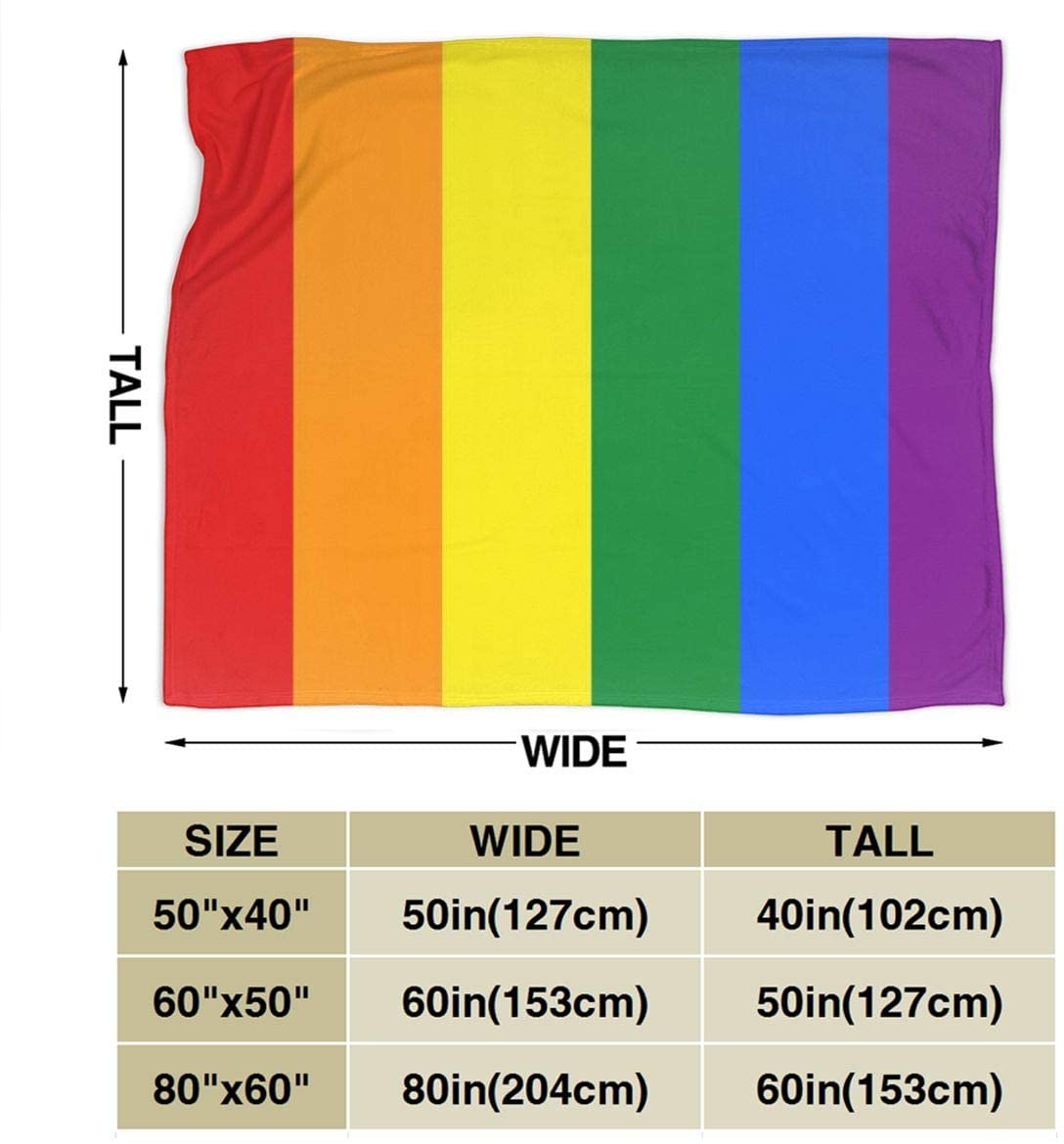 Flannel Blanket Lgbt Rainbow Flag Lightweight Cozy Bed Blanket Soft Throw Blanket Fits Couch Sofa For Pride Month