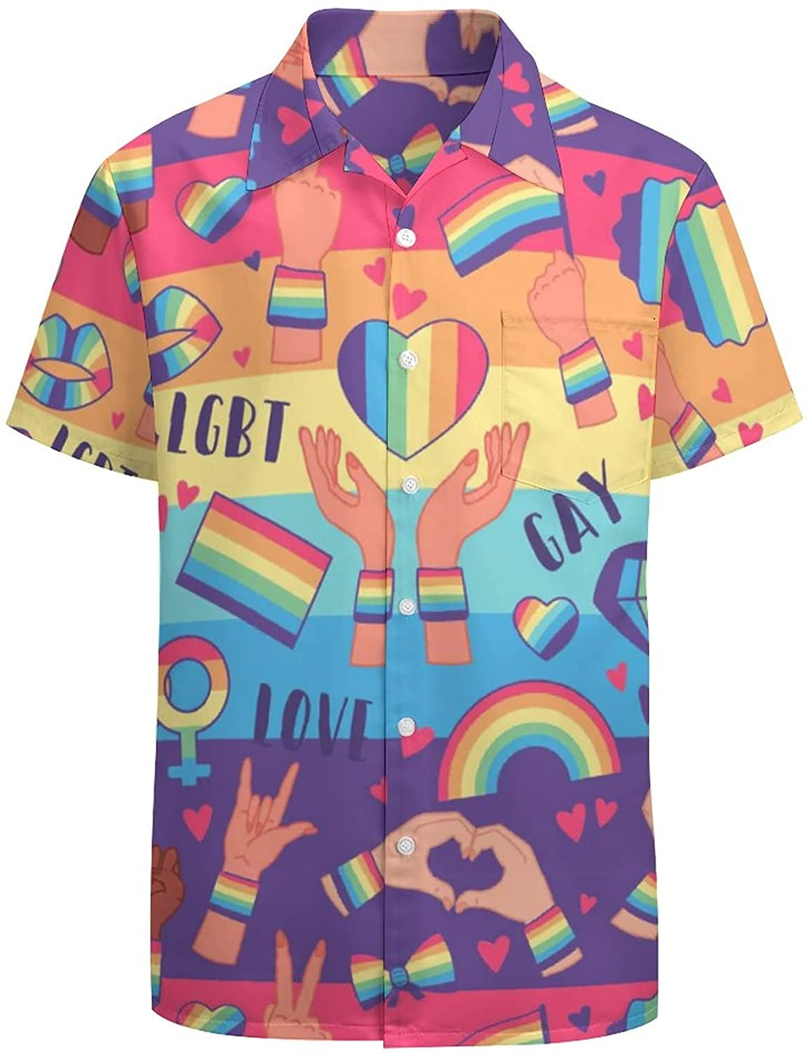 Gay Pride Hawaiian Shirt/ Gay Hawaiian Shirt/ Gift For Gay Man. Gift For Couple Gaymer