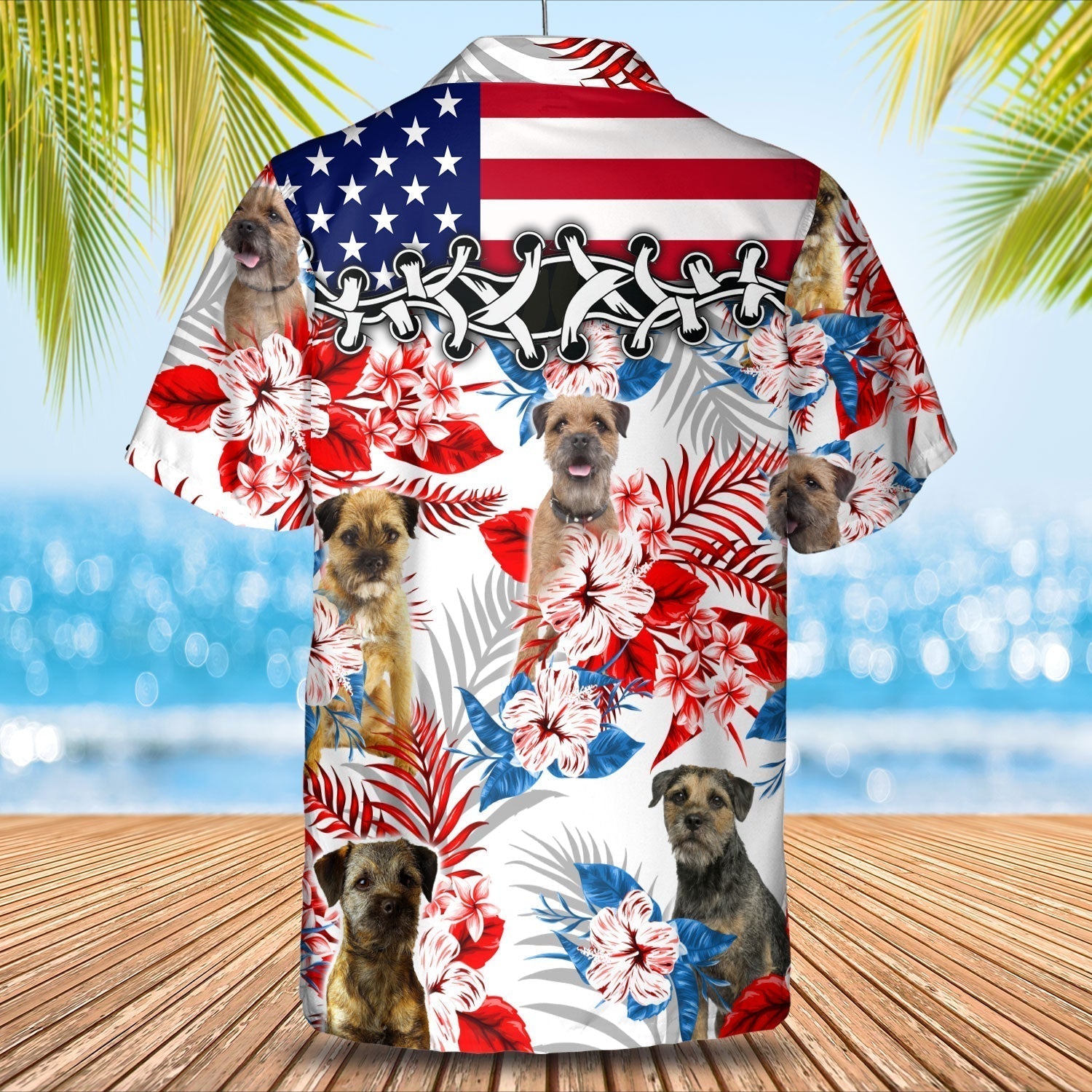 Border Terrier Hawaiian Shirt - Summer aloha shirt/ Hawaiian shirt for Men and women
