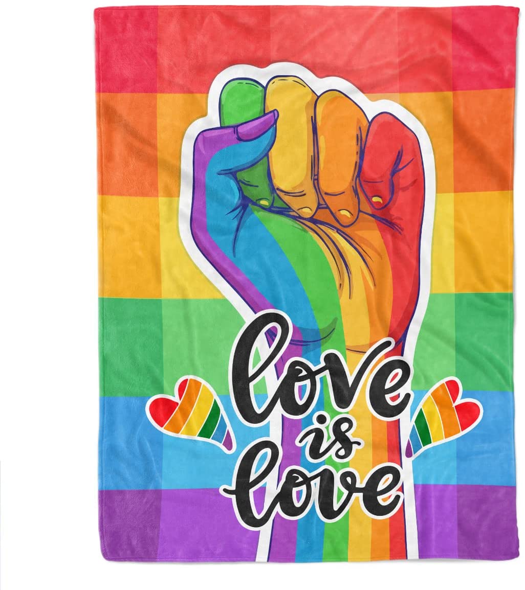 Rainbow Hand Lgbt Gay Pride Blanket Love Is Love Lesbian Gay Transgender Bisexual Blanket/ Pride Blanket