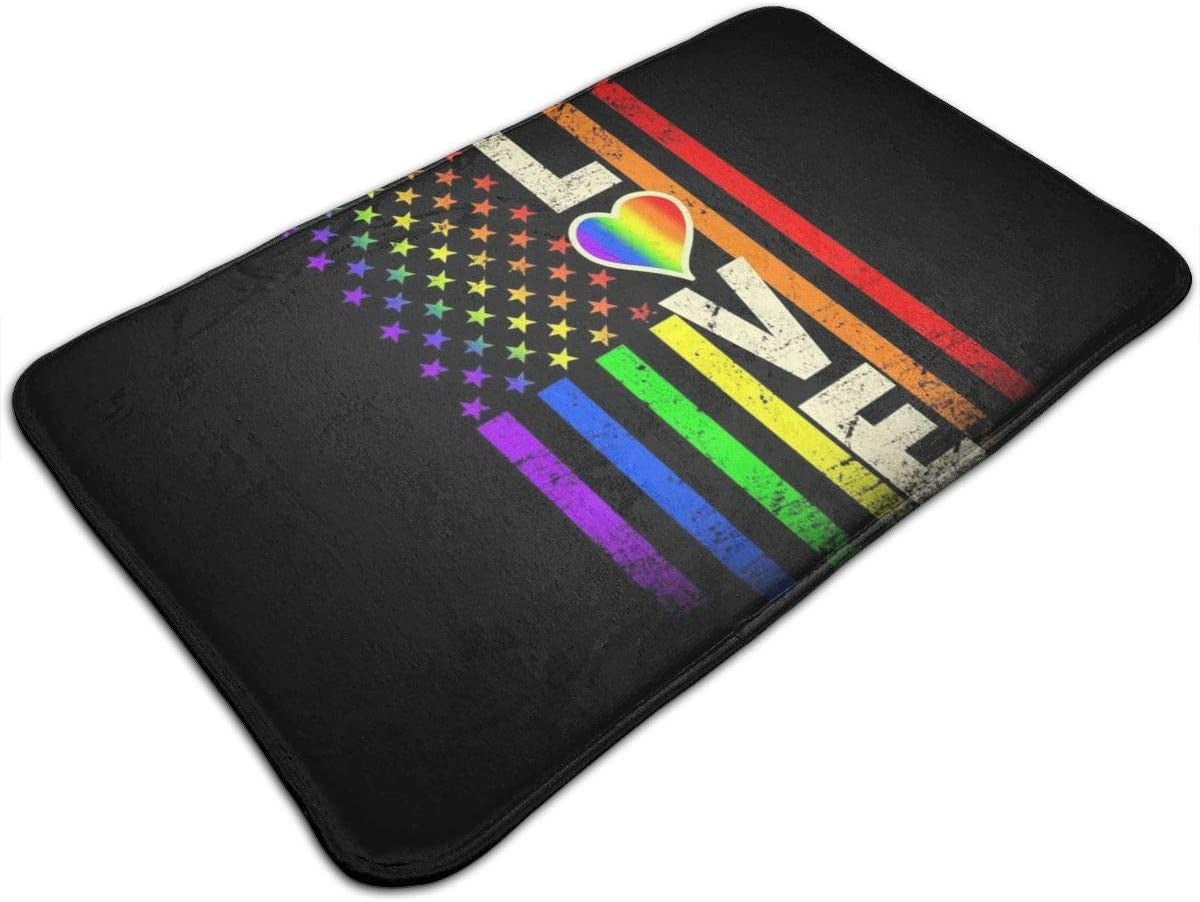 Outdoor Indoor Pride Doormat Love Gay Pride Rainbow American Mat Welcome Non Slip Doormats