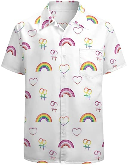 Lgbtq Hawaiian Shirt/ Pride Month Rainbow Lgbt Print Summer Hawaiian Shirts Beach Shirts Gift