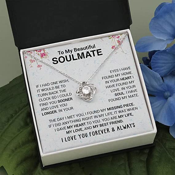 To My beautiful Soulmate Necklace - Wife Gifts From Husband To My Wife Necklace/ Gift for Her Romantic