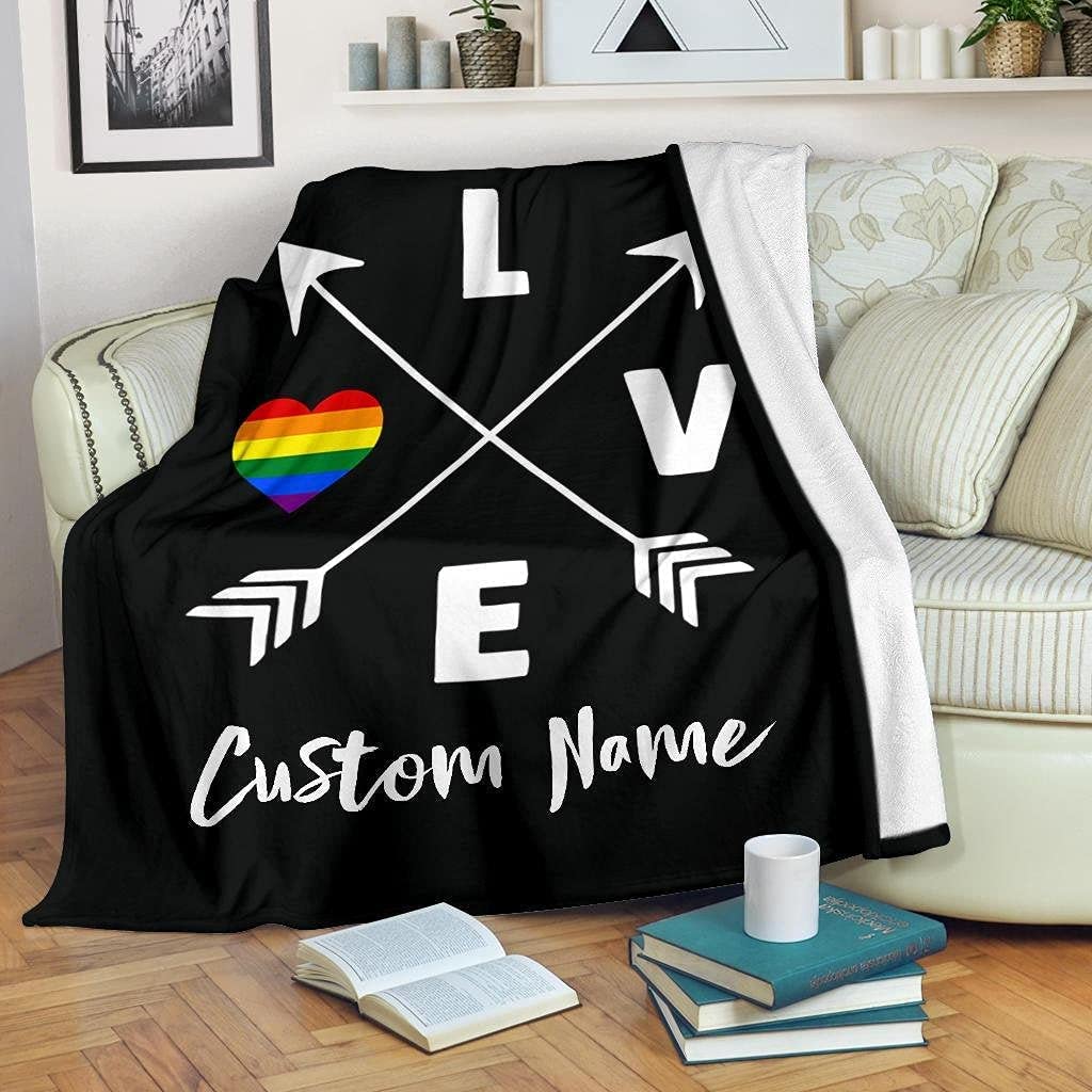 Personalized Gay Blanket Lesbian Blanket Pride Blanket Bisexual Fuzzy Plush Soft Micro Fleece Sherpa Blanket