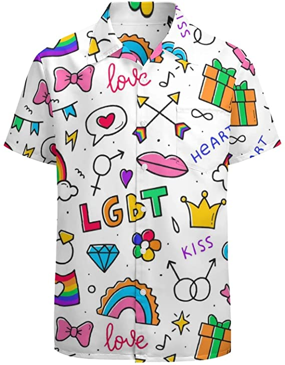 Pride Rainbow Lips Hawaiian T Shirt/ Trans Pride Hawaii 3D Shirt For Pride Month/ Transgender Pride Shirts