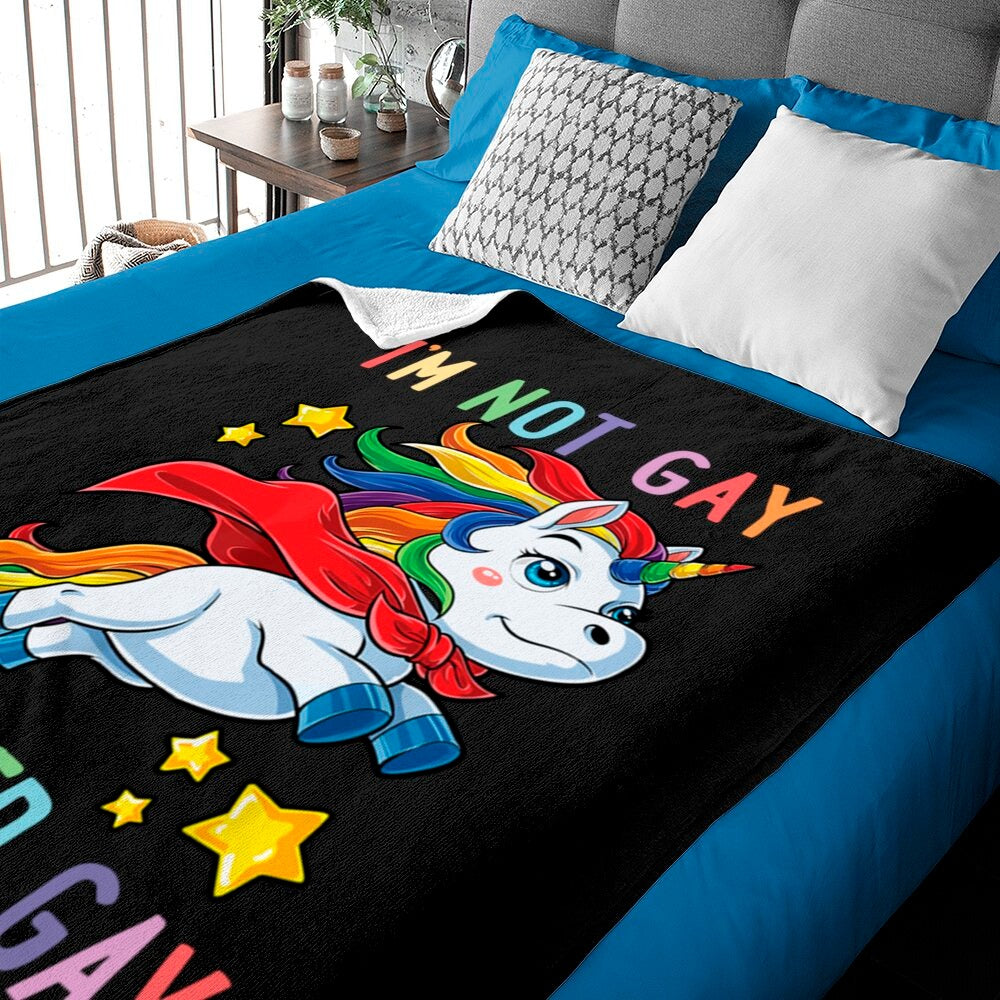 Pride Blanket For Lgbt Month I''m Not Gay I''m Super Gay Pride Lgbt Blanket Unicorn/ Gaymer Gifts/ Gift For Gay Man
