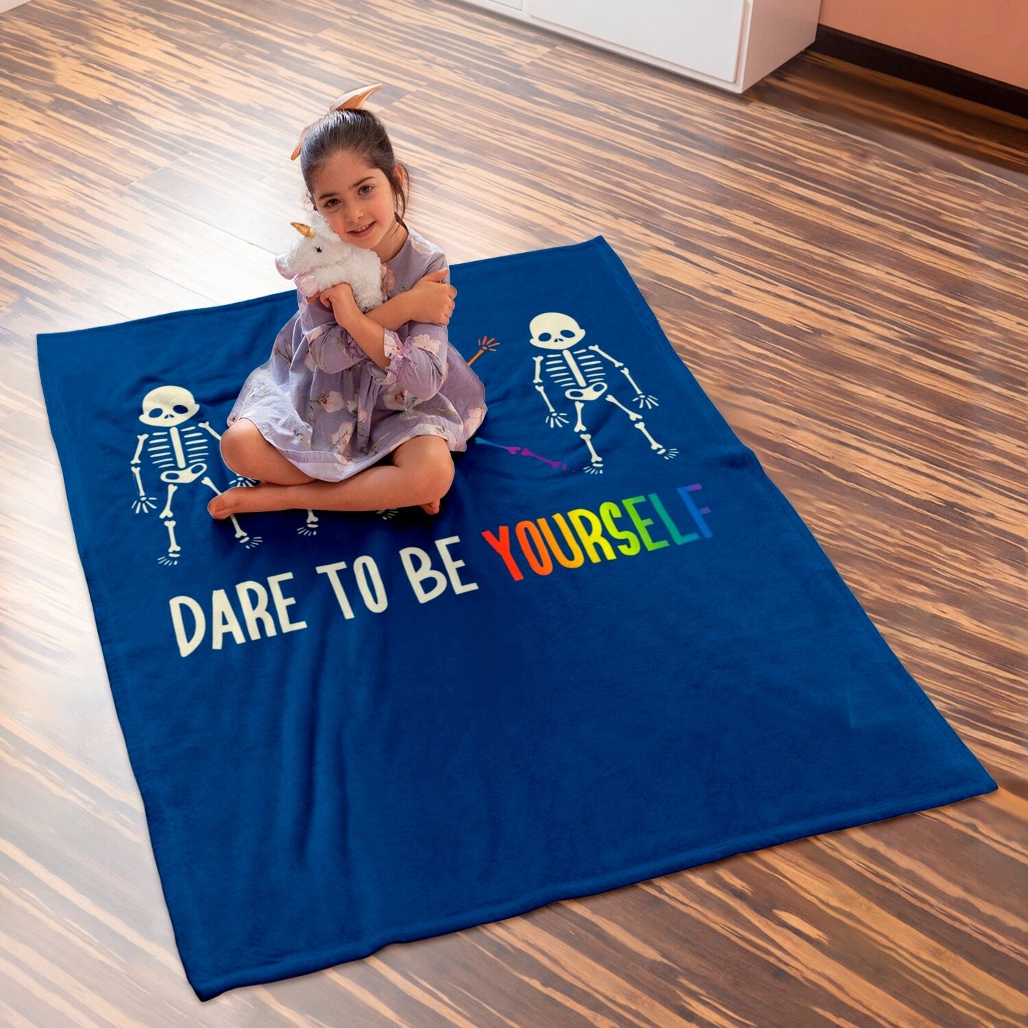 Lgbt Blankets/ Dare To Be Yourself Pride Blanket/ Cute Lgbtq+ Pride Blanket Gift