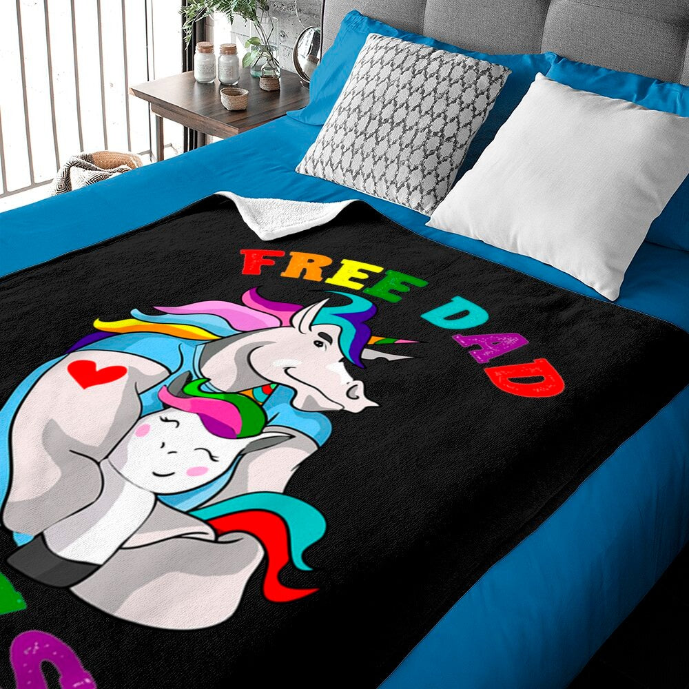 Free Dad Hugs Lgbt Gay Pride Baby Blanket/ Gift For Dad Gaymer/ Gift For Gay Man