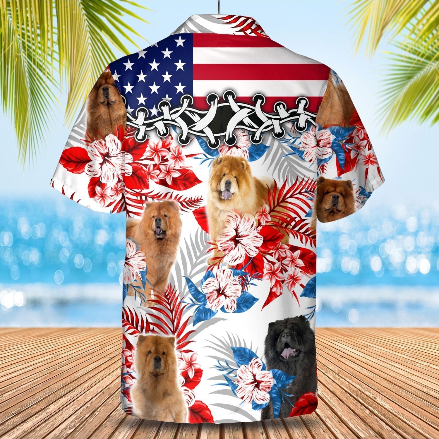 Chow Chow Hawaiian Shirt For Adults/ Dog Hawaii Aloha Beach Shirts/ Summer Hawaiian Shirt For Dog Lover