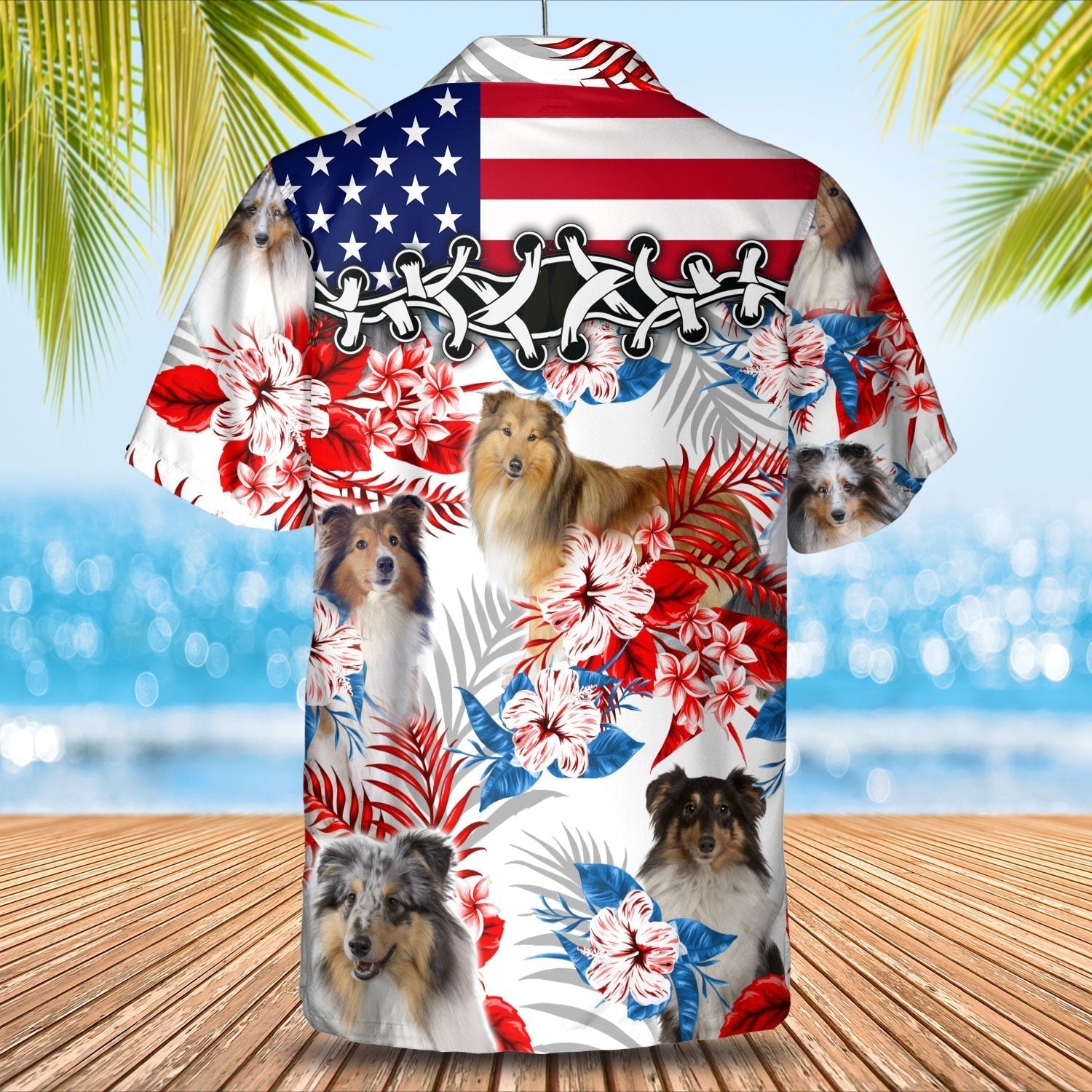Shetland Sheepdog Hawaiian Shirt/ Cool Dog In Aloha Beach Shirt Full Printed/ Dog Hawaii Shirt