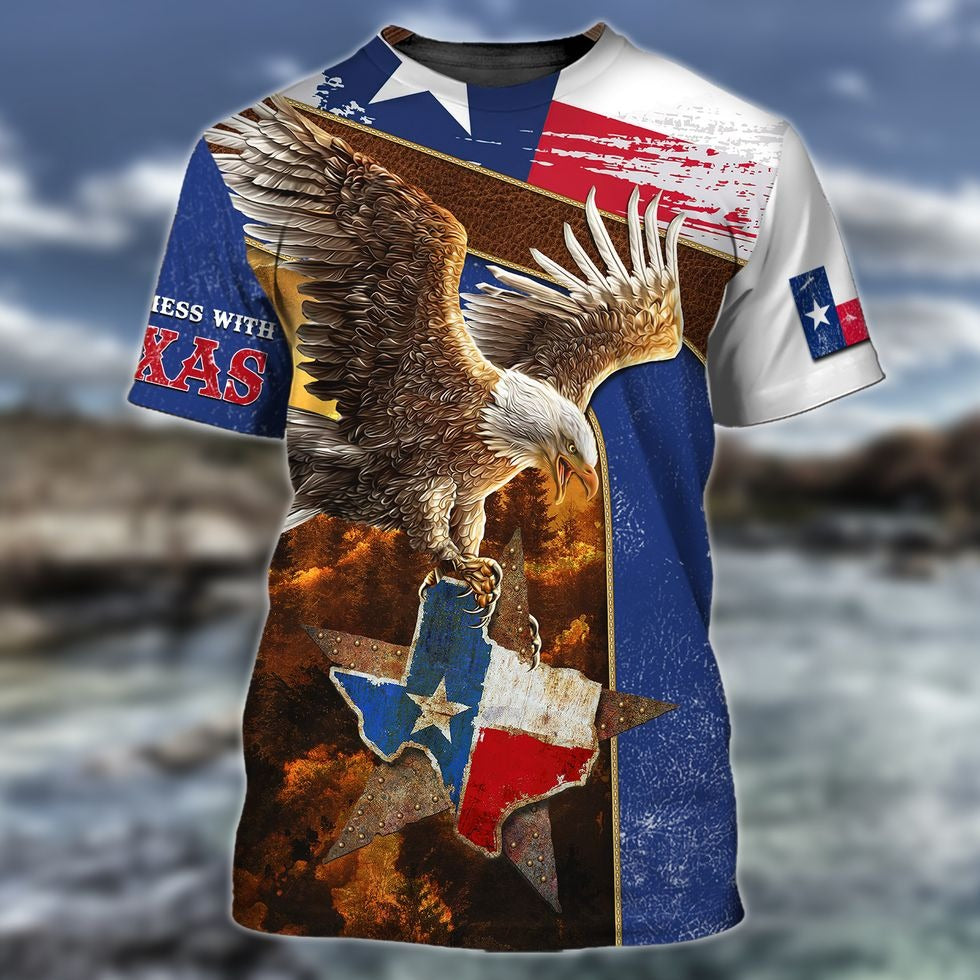 3D All Over Printed Texas Shirt/ Don''T Mess With Texas T Shirt/ Texas And Eagle Shirt