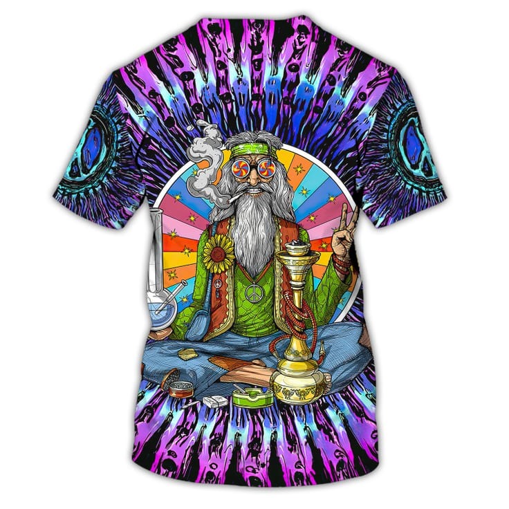 3D All Over Print Old Man Hippie Shirts/ Hippie Man Shirt/ Hippie Woman Shirts/ Colorful Hippie Tshirt