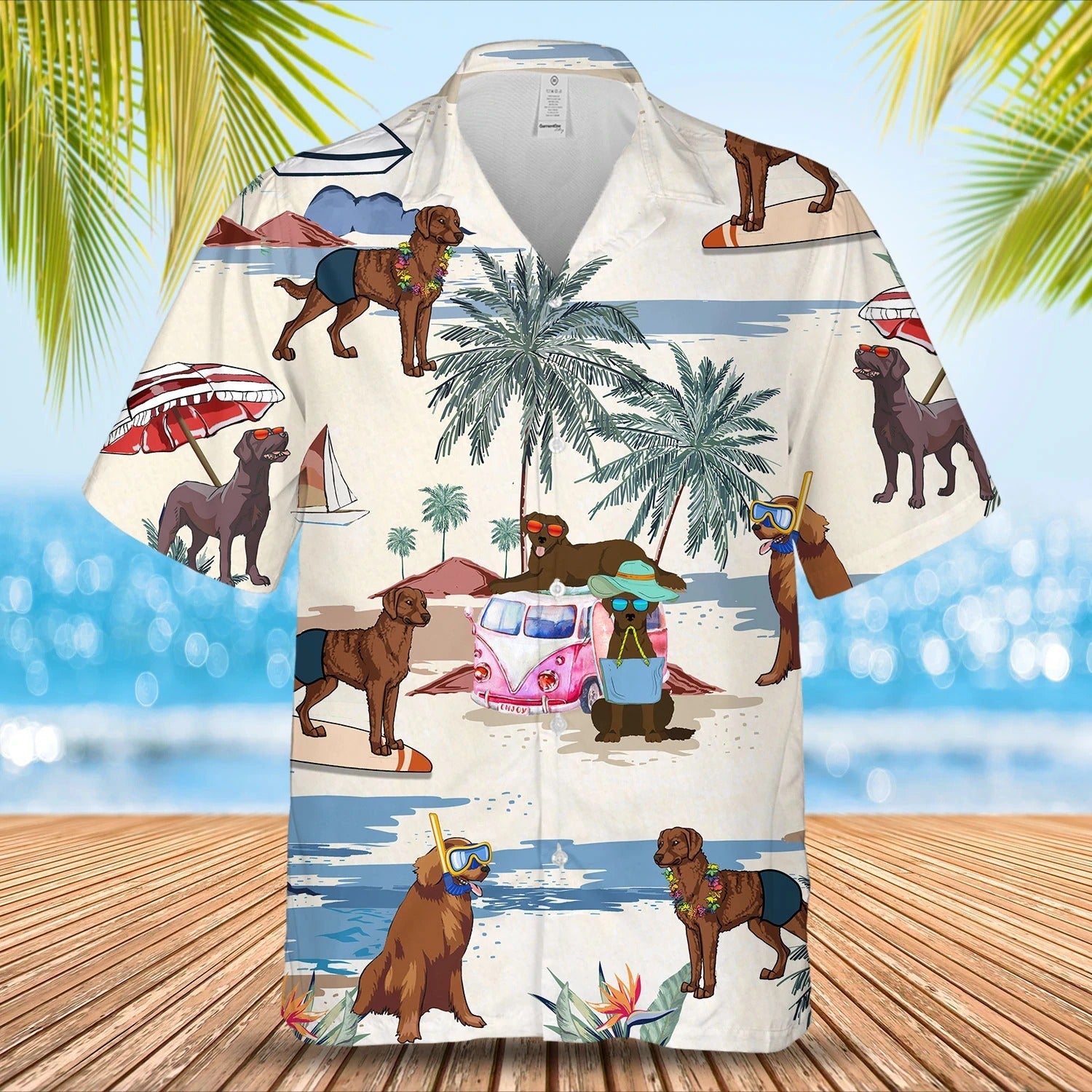 Chesapeake Bay Retriever Summer Beach Hawaiian Shirt/ Cool Hawaii Shirt For Travel Summer