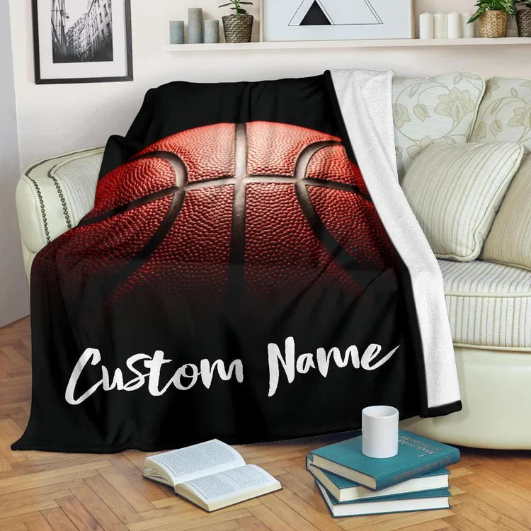 Personalized Name Basketball Blanket/ Blanket Gift For Basketball Lover/ Blanket For Son