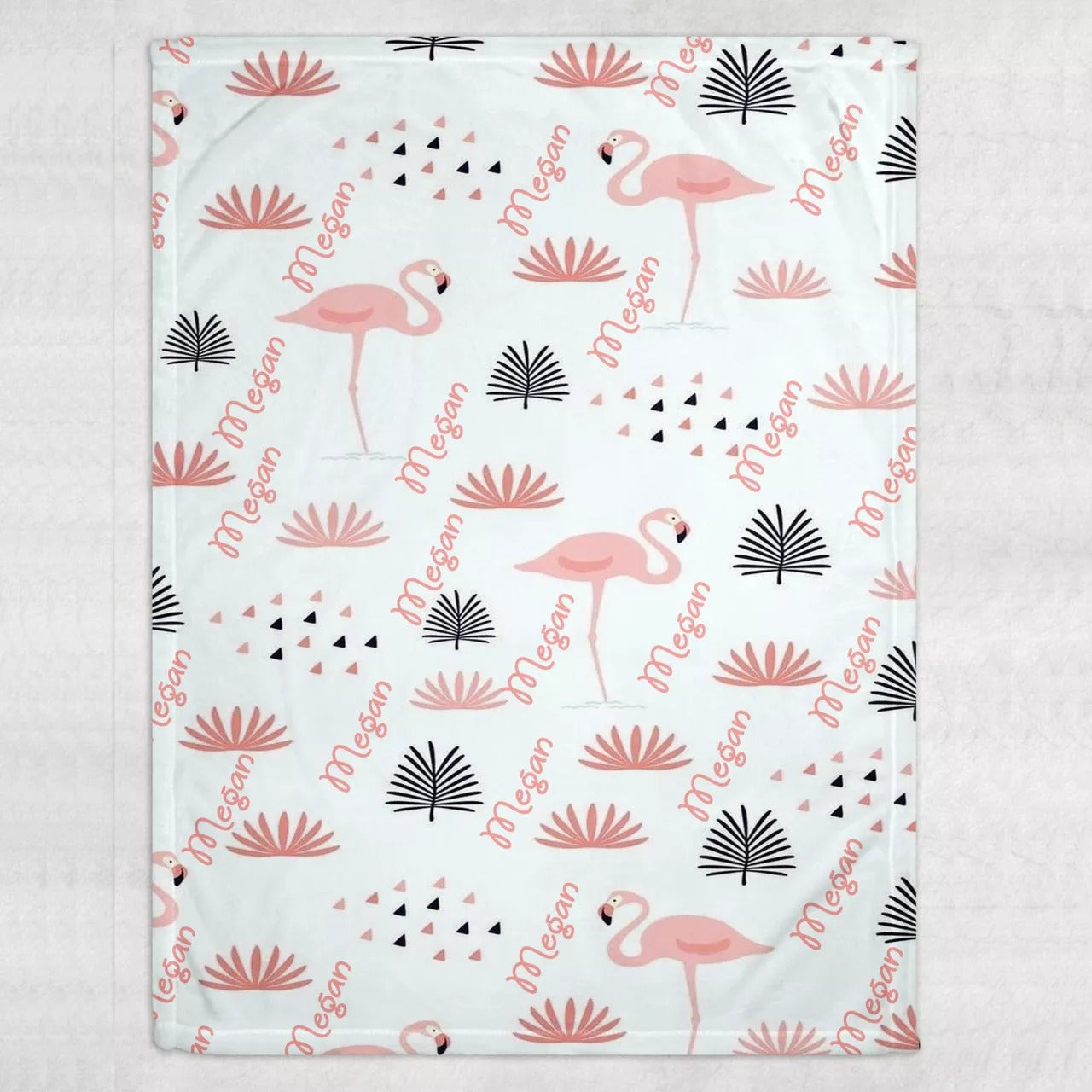 Custom With Name Baby Cute Flamingo Blanket New Born Baby Gift Throw Blanket Animal Kid Baby Blanket