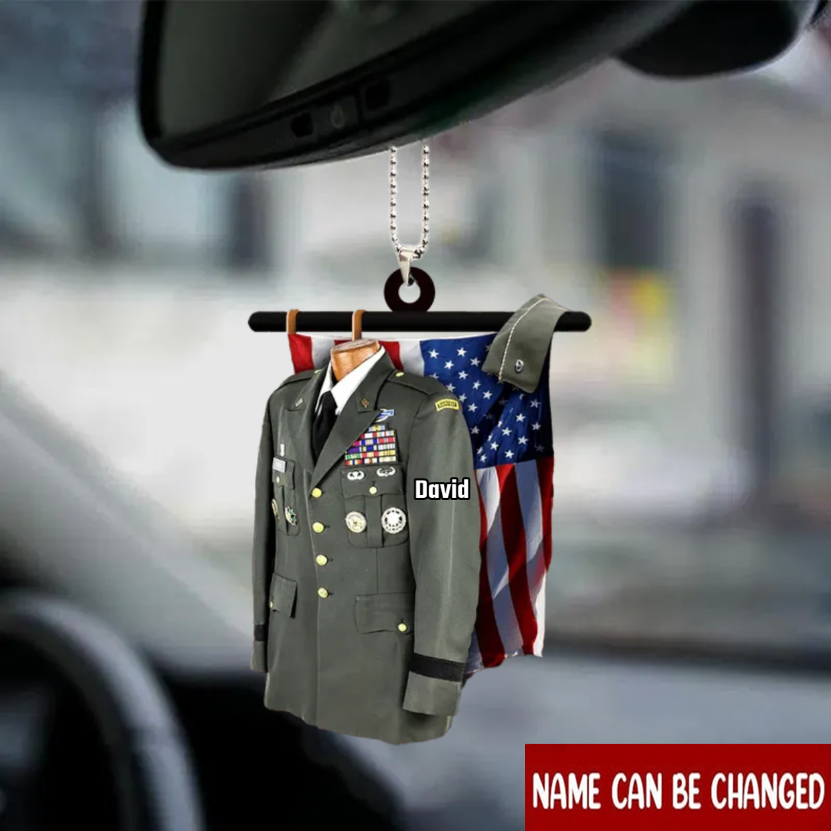 Personalized Veteran Uniform Ornament For Car/ Veteran Car Hanging Decoration